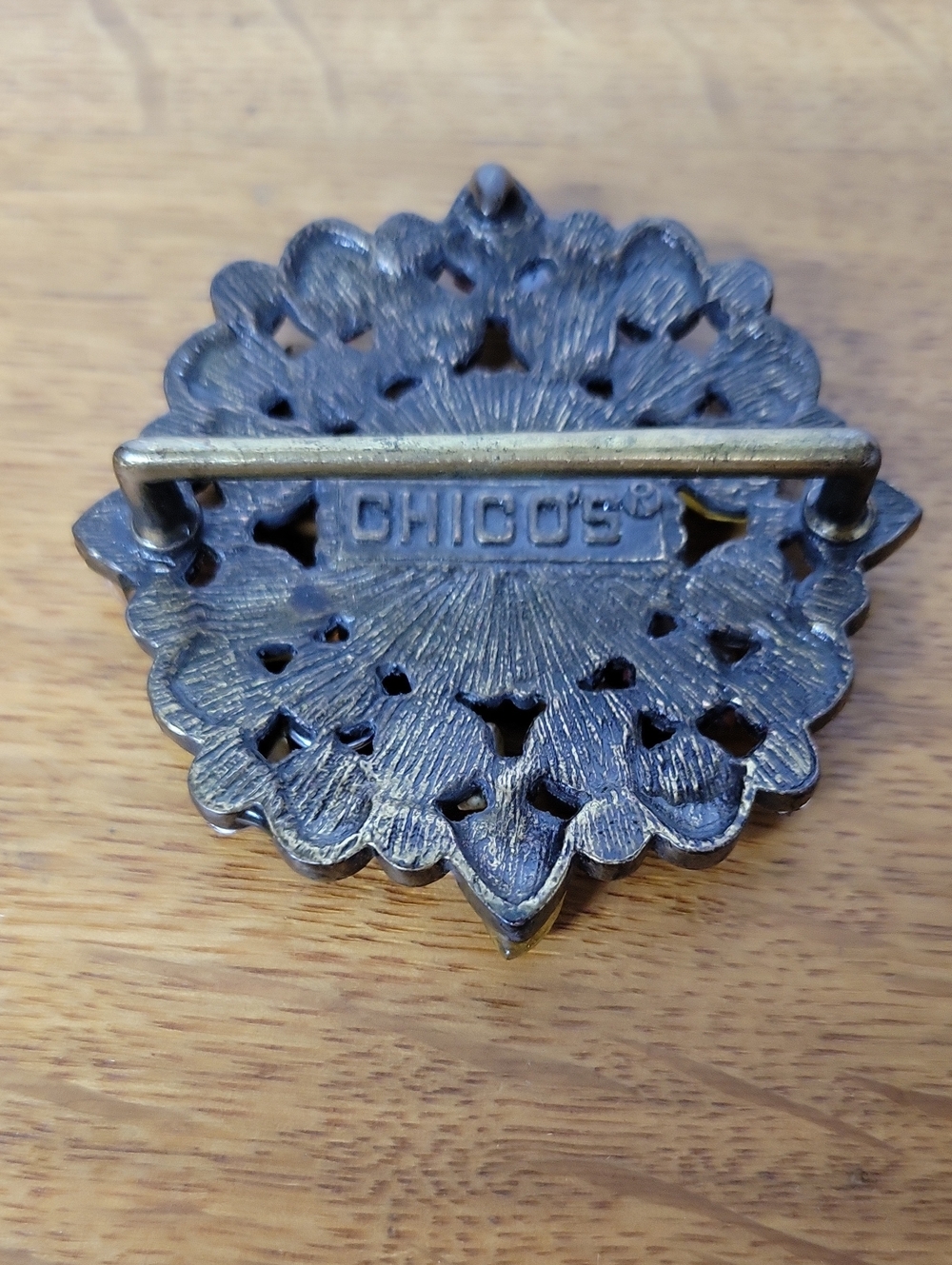 Chico's Statement Belt Buckle Amber Burgundy Mixed Stone Rhinestone Boho Western - Picture 3 of 10